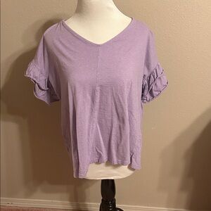 Lavender Ruffle Sleeve Women's Tee